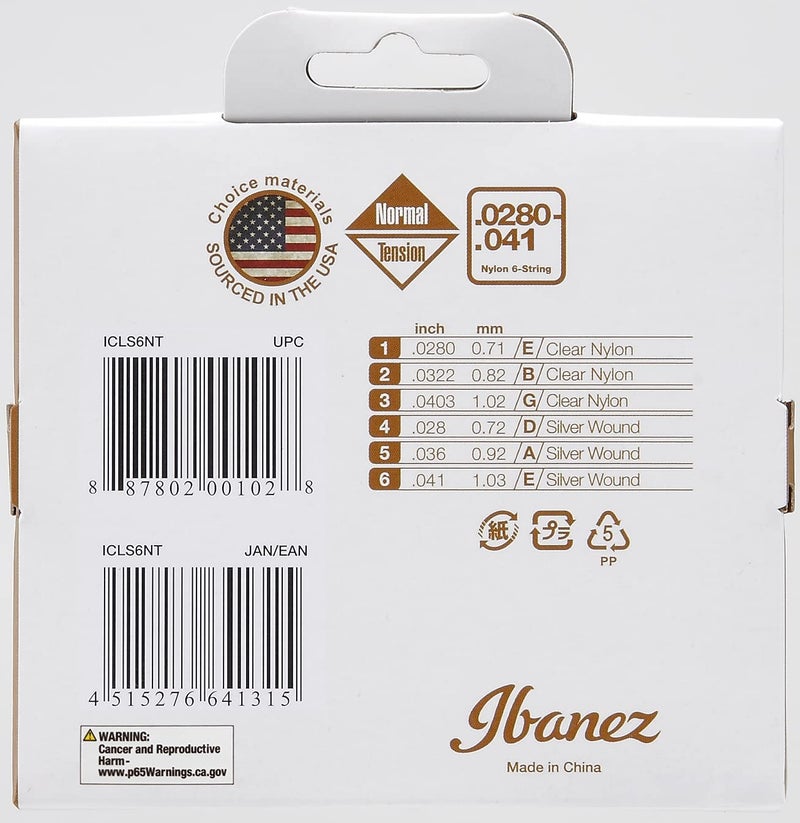 Ibanez أوتار جيتار كلاسيكي إيبانيز ICL S6NT (توتر عادي نايلون شفاف / ملفوف فضة، 0280 043) - Image 2